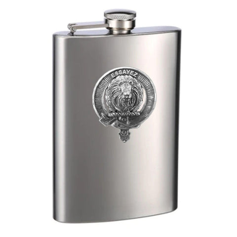 Dundas 8oz Clan Crest Scottish Badge Stainless Steel Flask