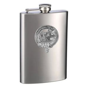MacTavish 8oz Clan Crest Scottish Badge Stainless Steel Flask