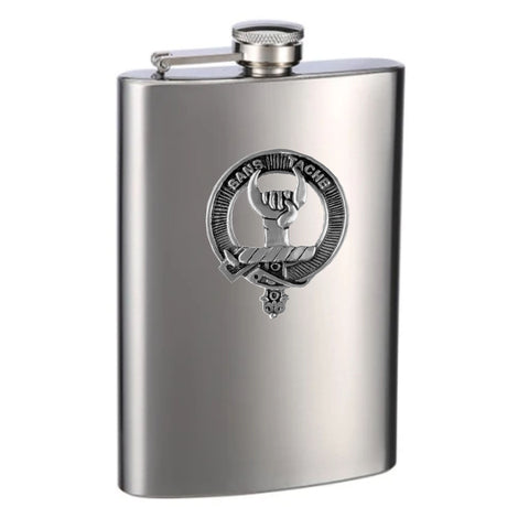 Napier 8oz Clan Crest Scottish Badge Stainless Steel Flask