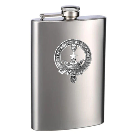 Rattray 8oz Clan Crest Scottish Badge Stainless Steel Flask