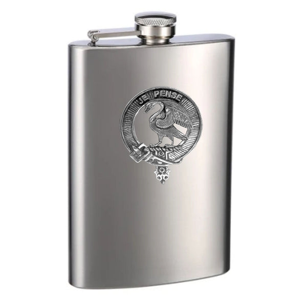 Wemyss 8oz Clan Crest Scottish Badge Stainless Steel Flask