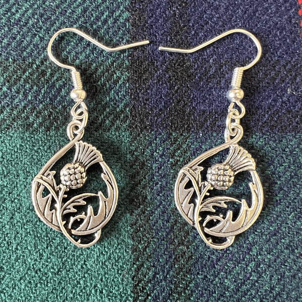 Spirit Of Scotland Thistle Earrings - Sterling Silver