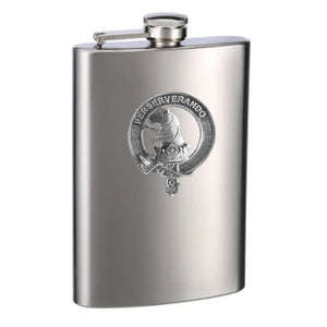 Beveridge 8oz Clan Crest Scottish Badge Stainless Steel Flask