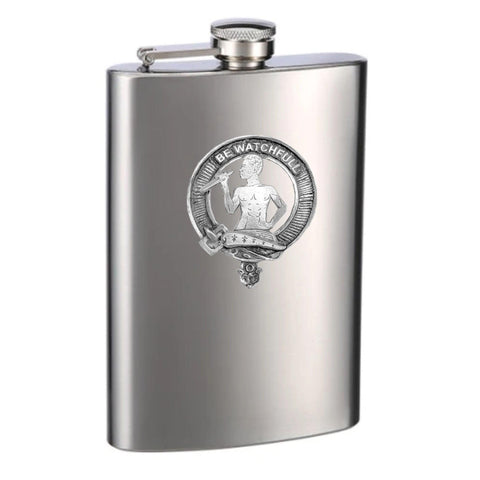 Darroch 8oz Clan Crest Scottish Badge Stainless Steel Flask