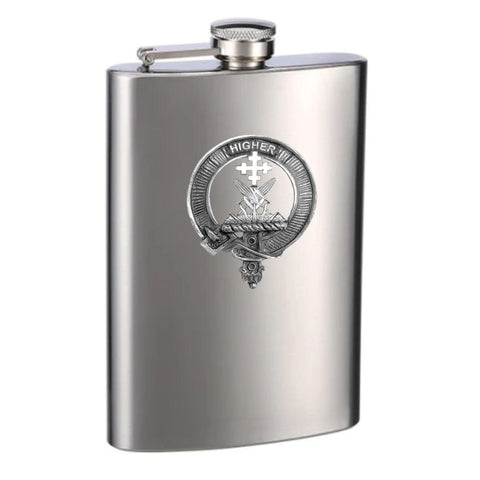 Galloway 8oz Clan Crest Scottish Badge Stainless Steel Flask