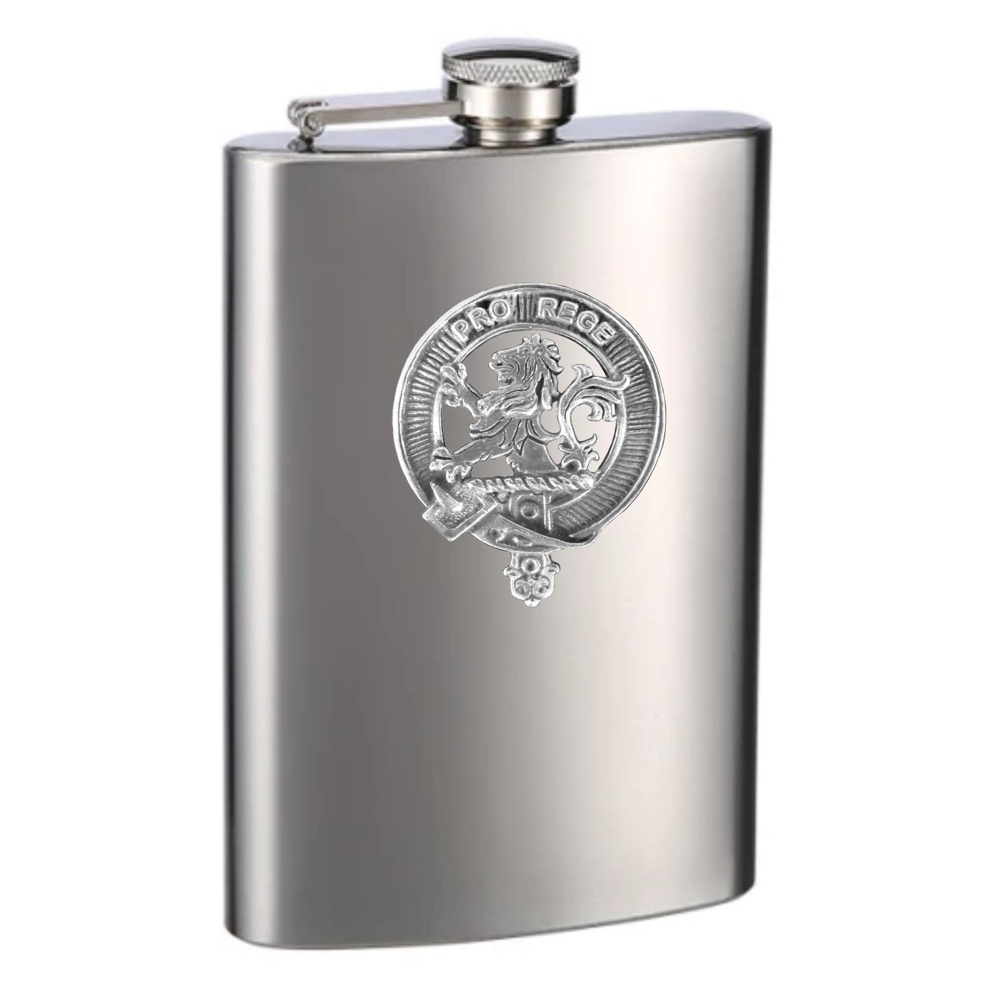 MacFie 8oz Clan Crest Scottish Badge Stainless Steel Flask
