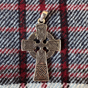 Antiqued Celtic Cross Pendant - Stereling Silver, Irish Cross