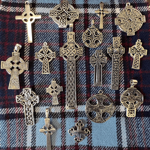 Celtic Triquetra Knot Cross Pendant - Sterling Silver, Irish Cross