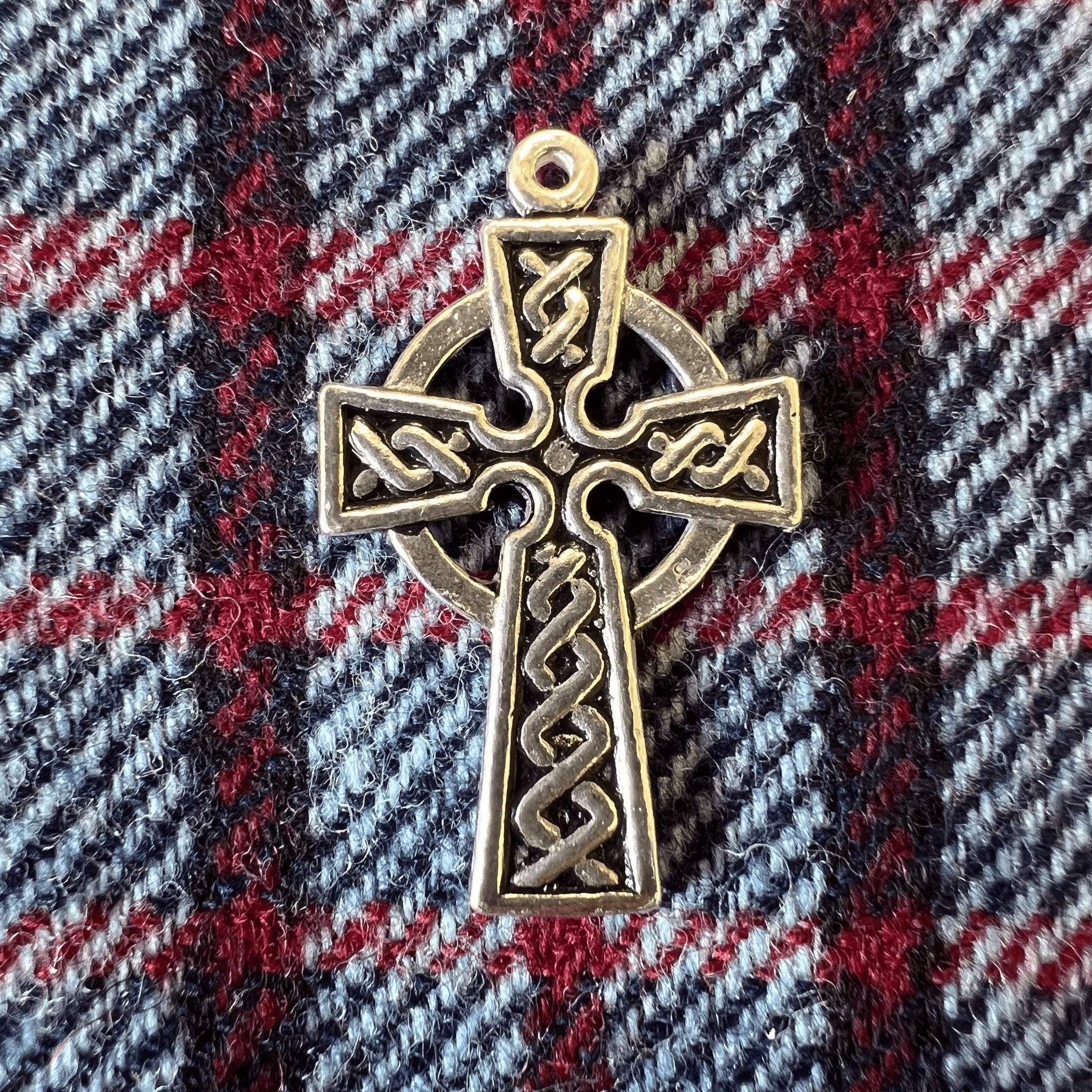 Double Sided Celtic Cross Pendant - Sterling Silver, Irish Cross