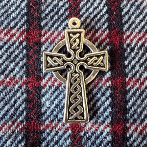 Double Sided Celtic Cross Pendant - Sterling Silver, Irish Cross