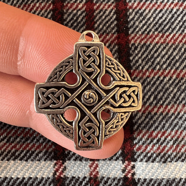Hebridean Celtic Cross Pendant - Sterling Silver, Irish Cross