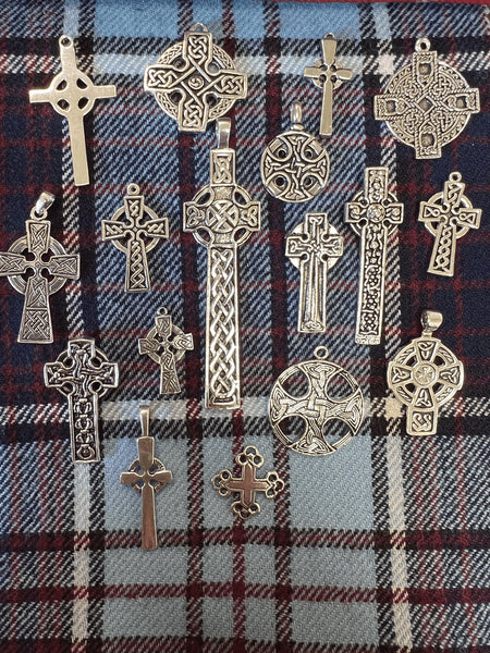 Double Sided Celtic Cross Pendant - Sterling Silver, Irish Cross