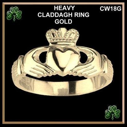 Authentic Irish Claddagh Ring - Symbol of Love, Loyalty, and Friendship - CW18G