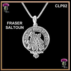 Fraser Saltoun Clan Crest Scottish Pendant  CLP02