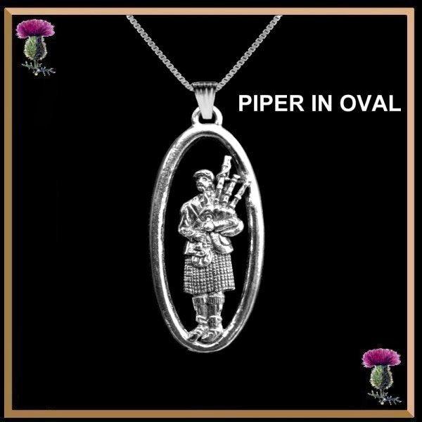 Large Oval Piper Pendant Scottish Highland Necklace