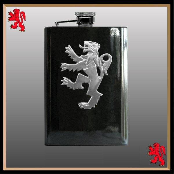 8oz Rampant Lion Badge Flask Symbol Of Scotland Hip Flask