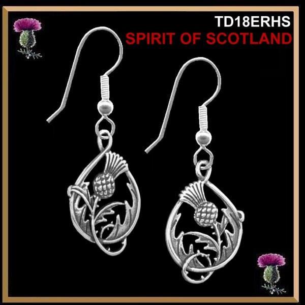 Spirit Of Scotland Thistle Earrings - Sterling Silver