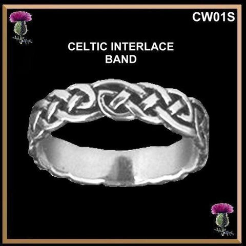 Celtic Interlace Wedding Ring - Sterling Silver CW01