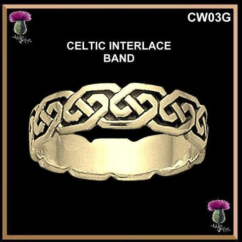 Celtic Wedding Ring, Celtic Knot Ring, Interlace Ring, Celtic Gold Ring - Gold CW03