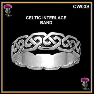 Celtic Interlace Wedding Ring - Sterling Silver CW03