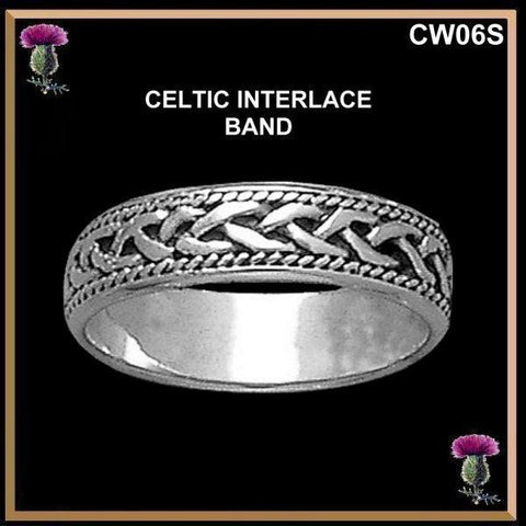 Celtic Interlace Wedding Ring - Sterling Silver CW06