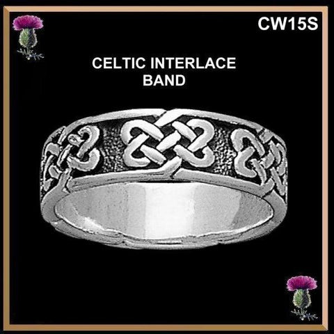Celtic Interlace Wedding Ring - Sterling Silver CW15