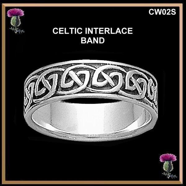 Celtic Interlace Wedding  Ring - Sterling Silver CW02