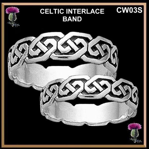 Celtic Interlace Wedding Ring - Sterling Silver CW03