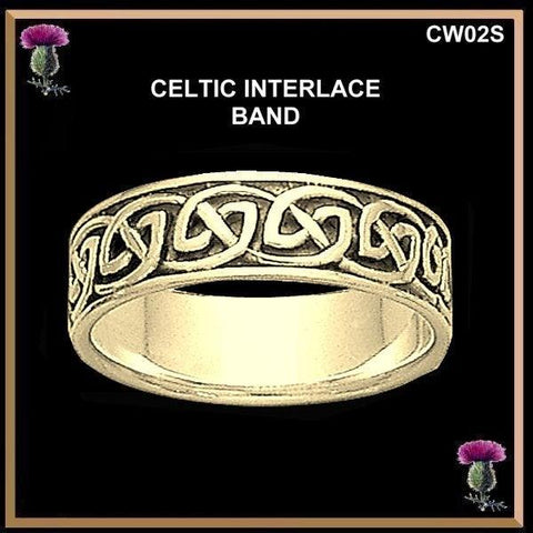 Celtic Wedding Ring, Celtic Knot Ring, Interlace Ring - Gold CW02