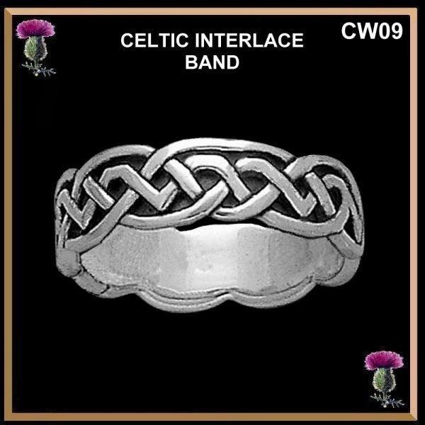Celtic Interlace Wedding Ring - Sterling Silver CW09