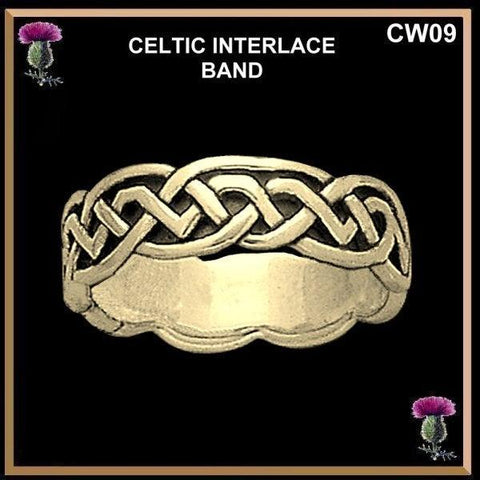 Celtic Wedding Ring, Celtic Knot Ring, Interlace Ring - Gold CW09