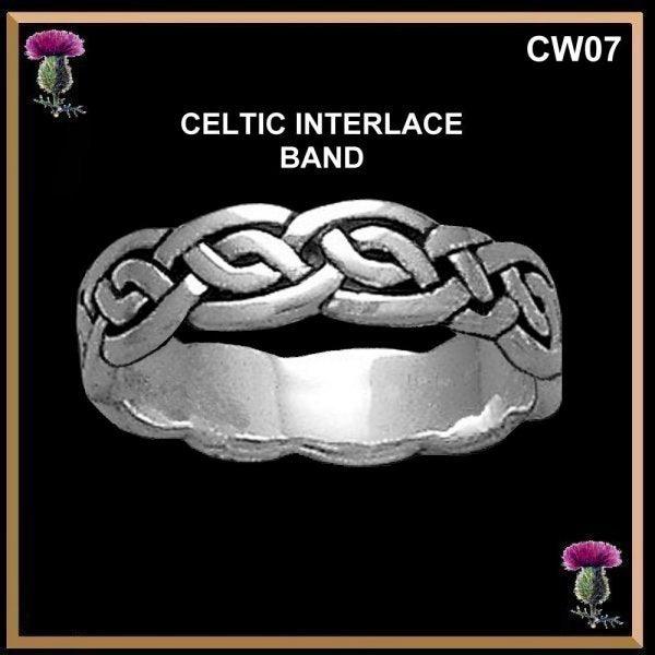Celtic Interlace Wedding Ring - Sterling Silver CW07