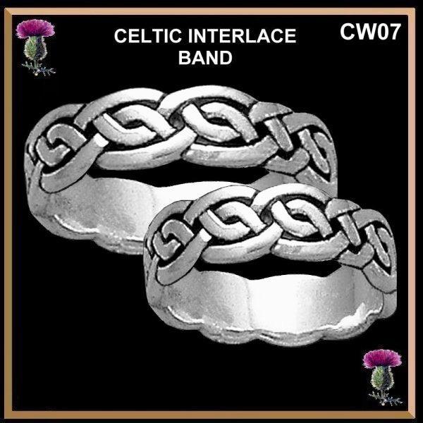 Celtic Interlace Wedding Ring - Sterling Silver CW07