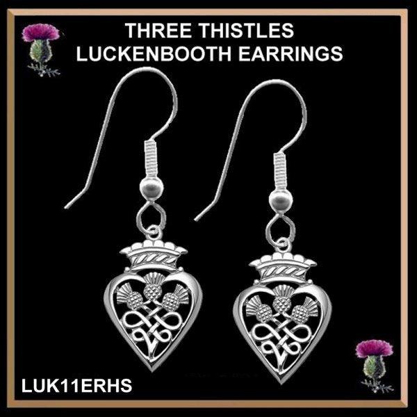 Three Thistles Tiny Luckenbooth Earrings LUK11ERH