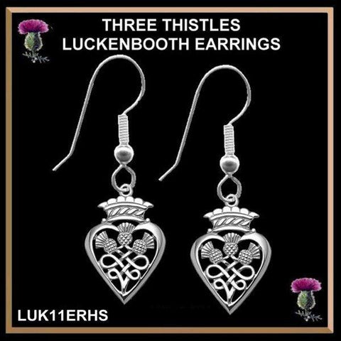 Three Thistles Tiny Luckenbooth Earrings LUK11ERH