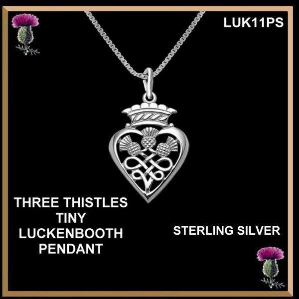 Three Thistles Tiny Luckenbooth Pendant