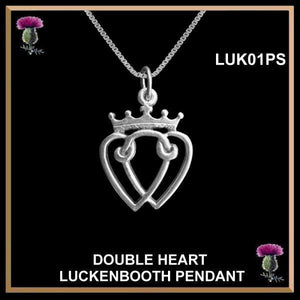 Double Hearts Luckenbooth Pendant, Scottish Wedding Necklace