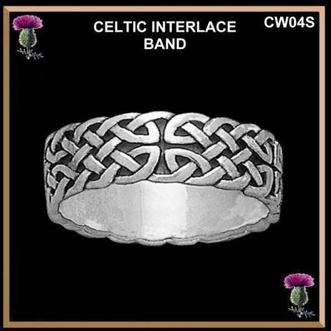 Celtic Interlace Wedding Ring - Sterling Silver CW04
