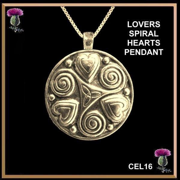 Lovers Spiral Hearts10K Gold Pendant ~ Cel06