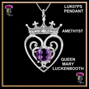 Scottish Luckenbooth Pendant Large Queen Mary with Gemstone