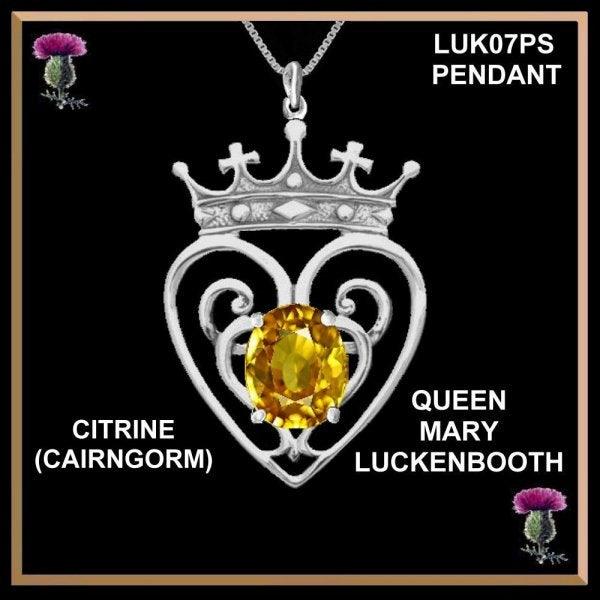 Scottish Luckenbooth Pendant Large Queen Mary with Gemstone