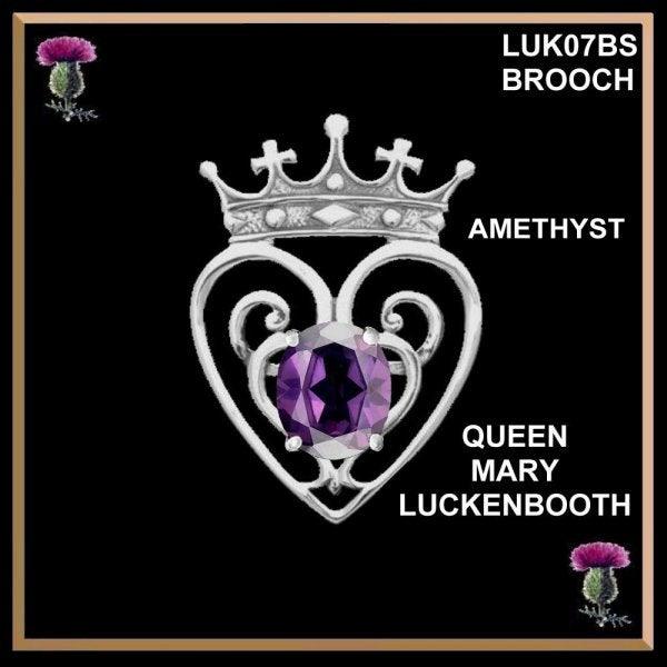 Luckenbooth Queen Mary Gemstone Brooch Amethyst Citrine Sapphire Emerald Garnet