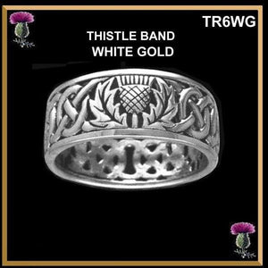 Wild Thistle Ring Scottish 14K White Gold TR6WG