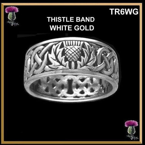 Wild Thistle Ring Scottish 10K White Gold TR6WG