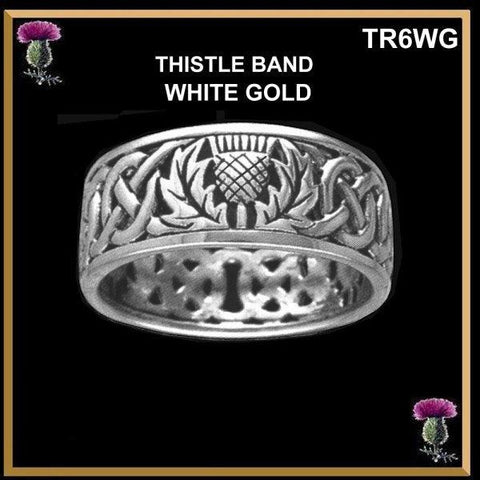 Wild Thistle Ring Scottish 14K White Gold TR6WG