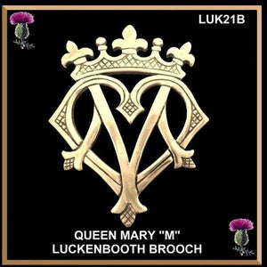 Queen Mary "M" Luckenbooth Brooch - 14k gold Luk21BG