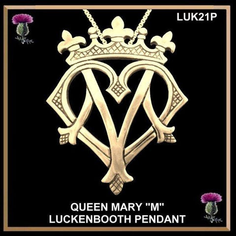 Queen Mary "M" Luckenbooth Gold Pendant Scottish Wedding - LUK21PG