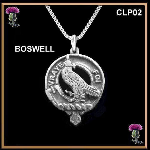 Boswell Clan Crest Scottish Pendant  CLP02