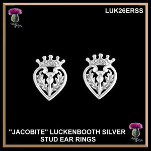 Jacobite Scottish Luckenbooth Thistle Earrings - Stud