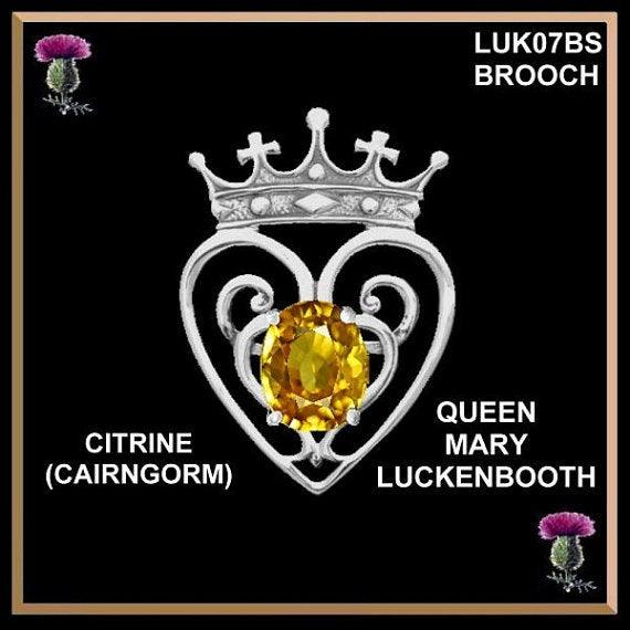 Luckenbooth Queen Mary Gemstone Brooch Amethyst Citrine Sapphire Emerald Garnet